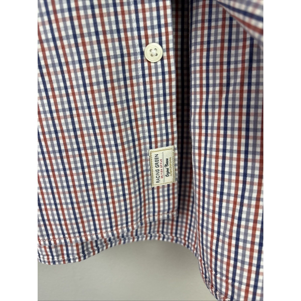 Racing Green British Style Long Sleeve Button Up Shirt Size XXL Gingham Preppy - Picture 4 of 7